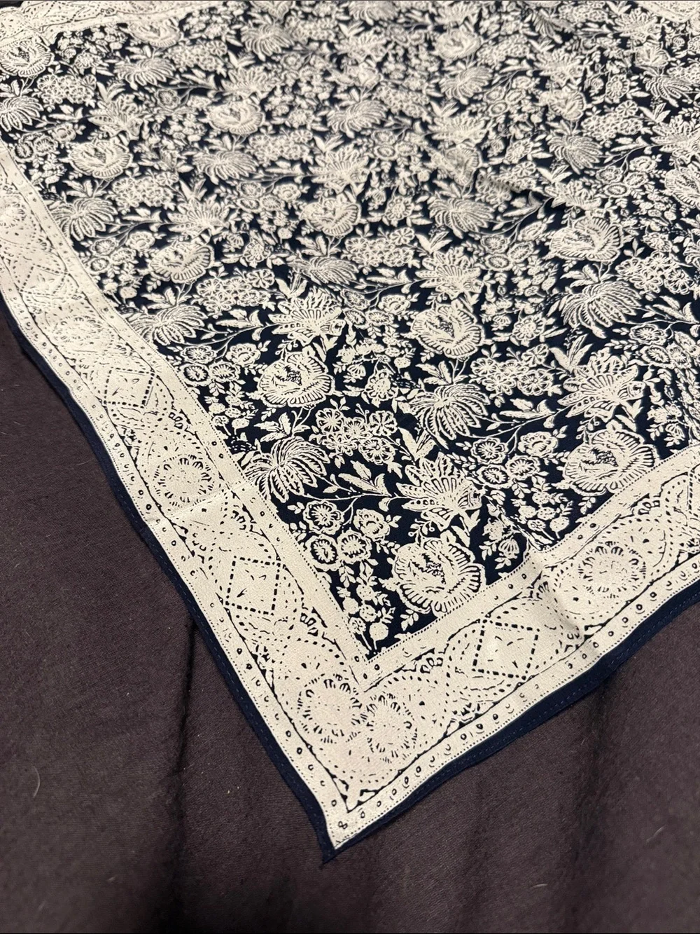 MADEWELL Navy and White Floral Bandana Scarf